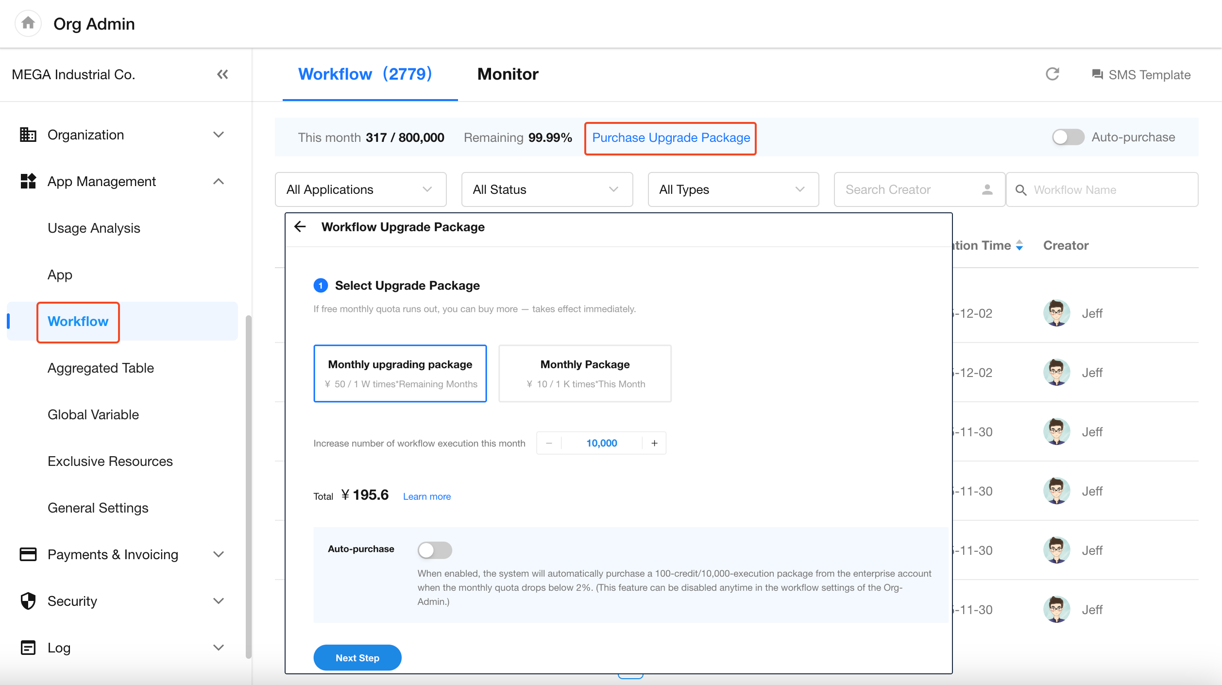 Purchasing Workflow Execution Add-ons | HAP